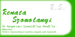 renata szomolanyi business card